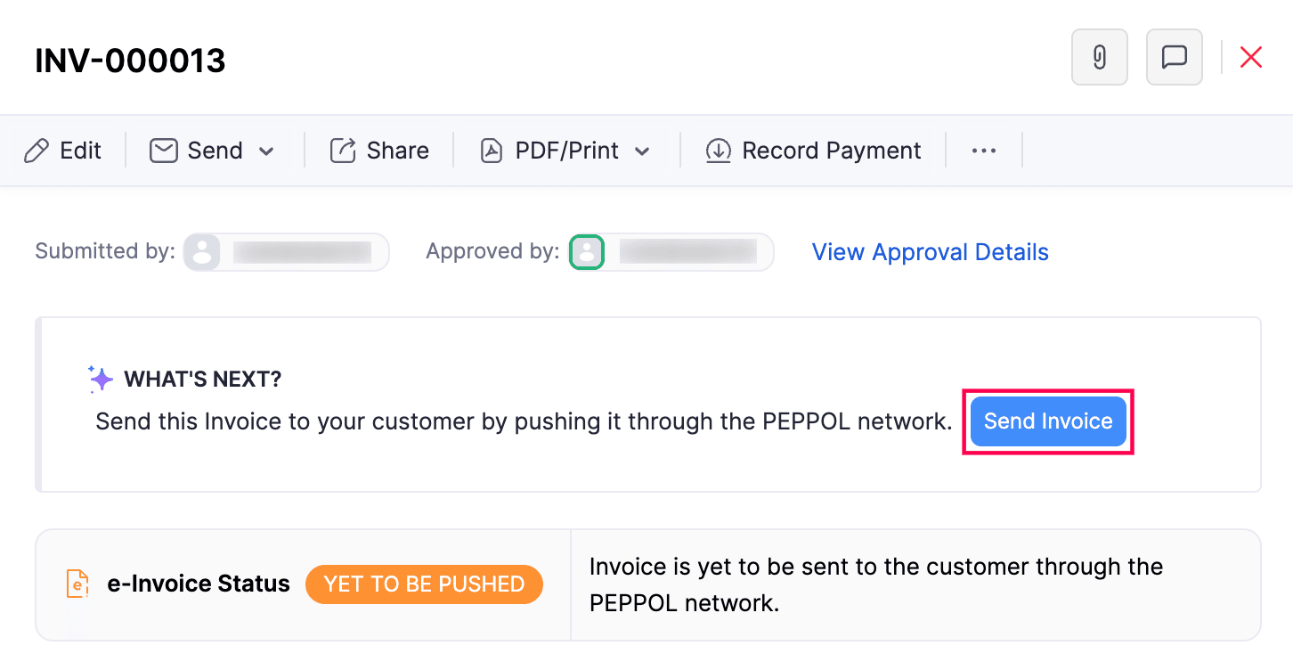 Send Invoice through Peppol with Yet To Be Pushed e-invoice status